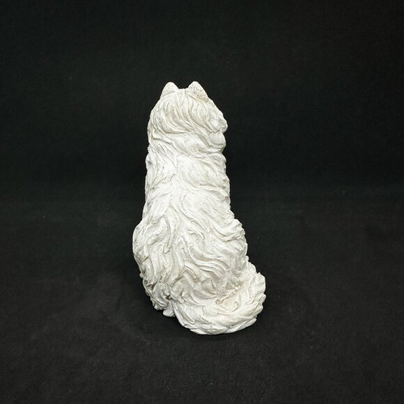 Vintage Long Hair Cat Persian Sandicast Stone Critter Style White Hand Painted - Picture 6 of 8